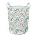 Cute Rainbow Unicorn Pattern Print Round Laundry Basket