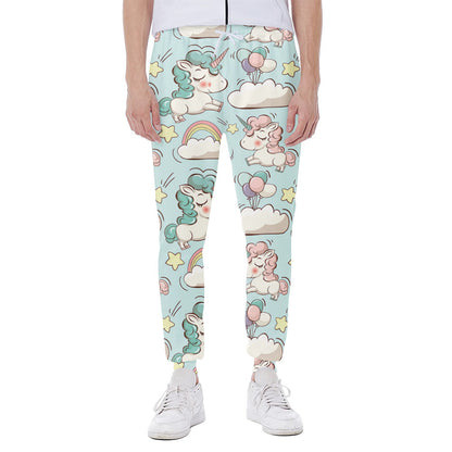 Cute Rainbow Unicorn Pattern Print Scuba Joggers