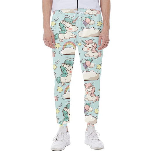 Cute Rainbow Unicorn Pattern Print Scuba Joggers