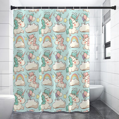 Cute Rainbow Unicorn Pattern Print Shower Curtain