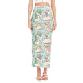 Cute Rainbow Unicorn Pattern Print Side Slit Maxi Skirt
