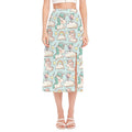 Cute Rainbow Unicorn Pattern Print Side Slit Midi Skirt