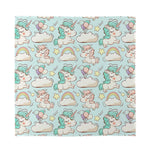 Cute Rainbow Unicorn Pattern Print Silk Bandana