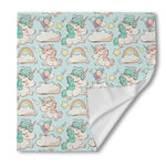 Cute Rainbow Unicorn Pattern Print Silk Bandana