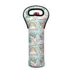 Cute Rainbow Unicorn Pattern Print Single Neoprene Wine Tote