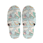 Cute Rainbow Unicorn Pattern Print Slippers