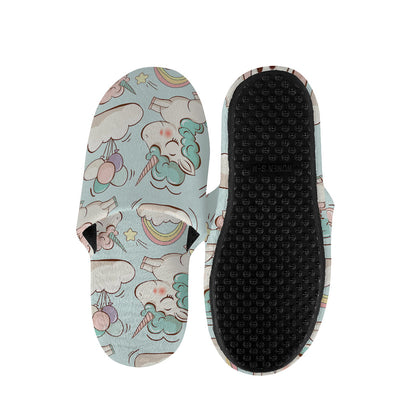 Cute Rainbow Unicorn Pattern Print Slippers