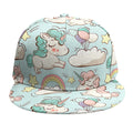 Cute Rainbow Unicorn Pattern Print Snapback Cap