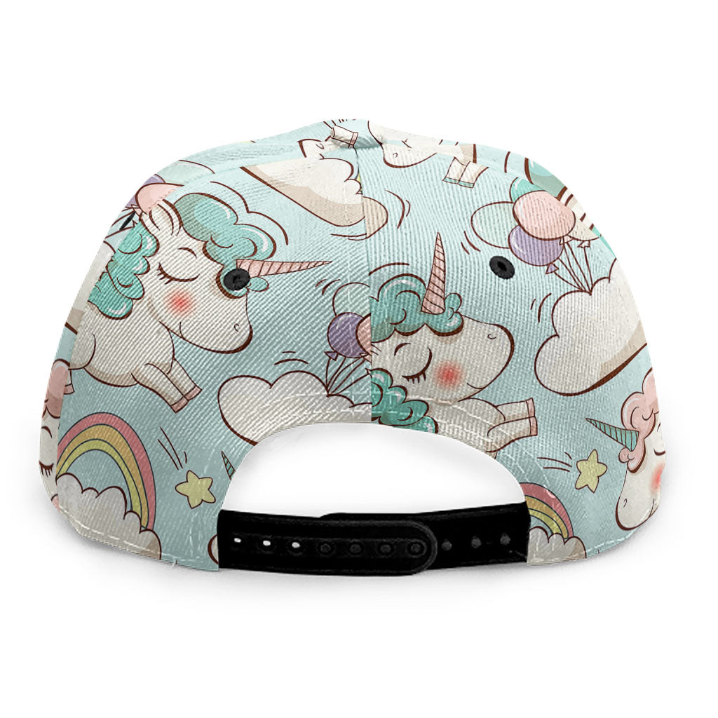 Cute Rainbow Unicorn Pattern Print Snapback Cap