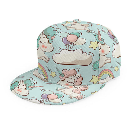 Cute Rainbow Unicorn Pattern Print Snapback Cap