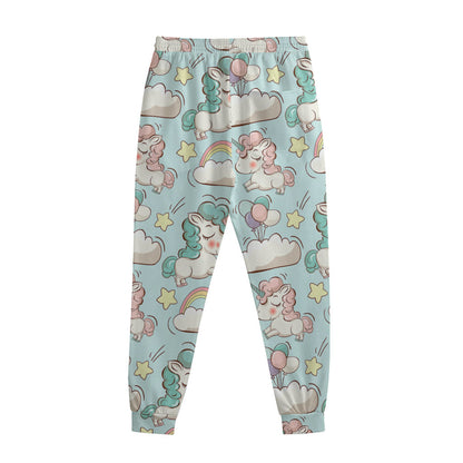 Cute Rainbow Unicorn Pattern Print Sweatpants