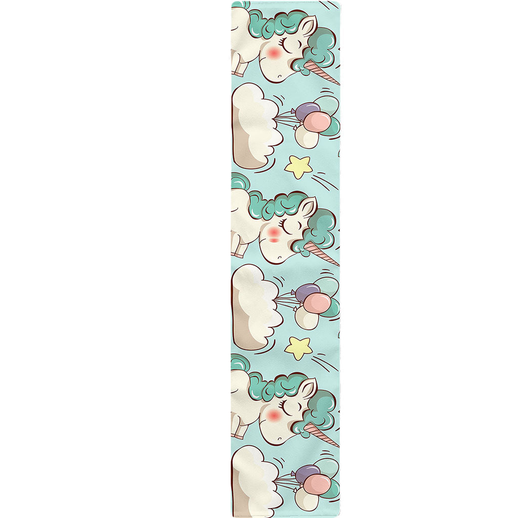 Cute Rainbow Unicorn Pattern Print Table Runner