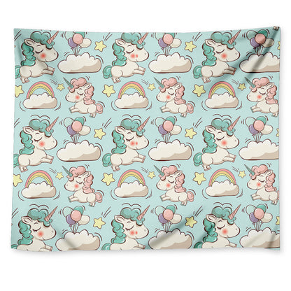 Cute Rainbow Unicorn Pattern Print Tapestry