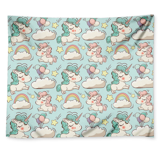 Cute Rainbow Unicorn Pattern Print Tapestry