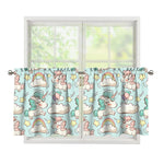 Cute Rainbow Unicorn Pattern Print Tier Curtains