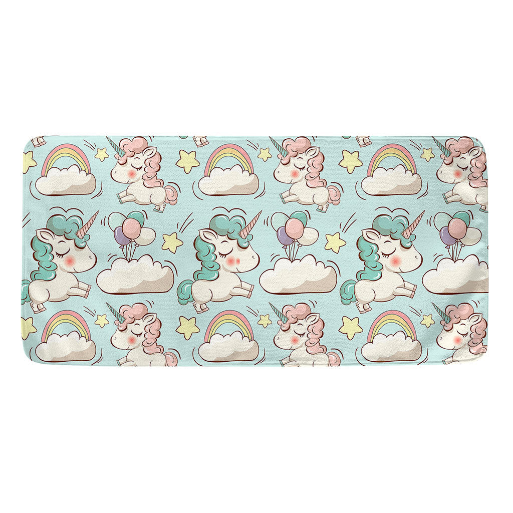Cute Rainbow Unicorn Pattern Print Towel