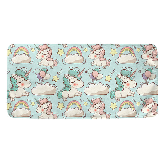 Cute Rainbow Unicorn Pattern Print Towel