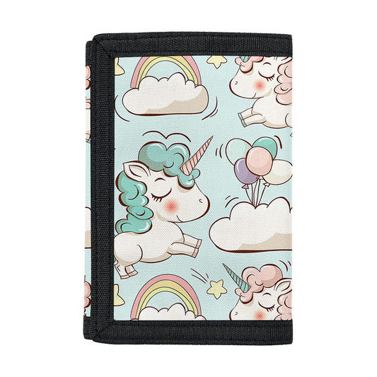 Cute Rainbow Unicorn Pattern Print Trifold Wallet