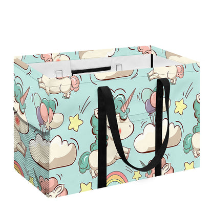 Cute Rainbow Unicorn Pattern Print Utility Tote Bag