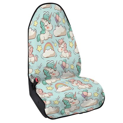 Cute Rainbow Unicorn Pattern Print Waterproof Car Seat Cover