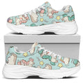 Cute Rainbow Unicorn Pattern Print White Chunky Shoes