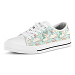 Cute Rainbow Unicorn Pattern Print White Low Top Sneakers