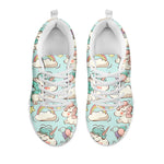 Cute Rainbow Unicorn Pattern Print White Running Shoes