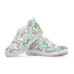Cute Rainbow Unicorn Pattern Print White Running Shoes