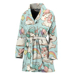 Cute Rainbow Unicorn Pattern Print Women's Bathrobe