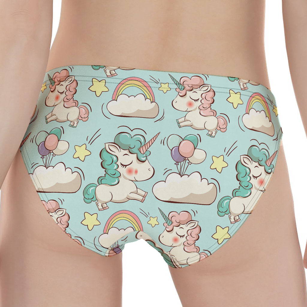 Cute Rainbow Unicorn Pattern Print Women's Panties