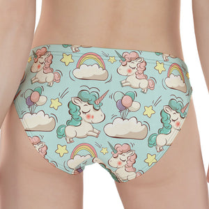 Cute Rainbow Unicorn Pattern Print Women's Panties