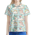 Cute Rainbow Unicorn Pattern Print Women's Polo Shirt
