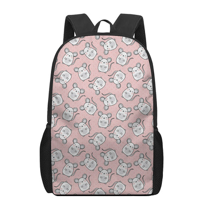 Cute Rat Pattern Print 17 Inch Backpack