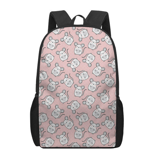 Cute Rat Pattern Print 17 Inch Backpack