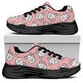 Cute Rat Pattern Print Black Chunky Shoes