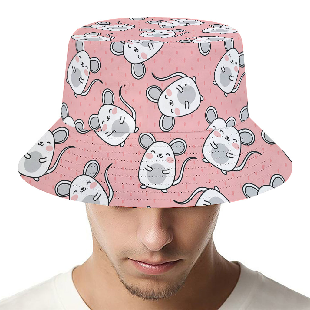 Cute Rat Pattern Print Bucket Hat