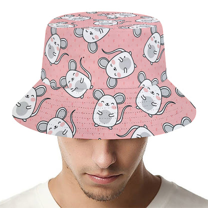 Cute Rat Pattern Print Bucket Hat
