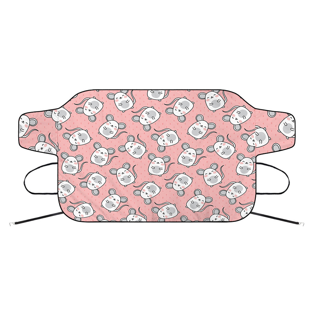 Cute Rat Pattern Print Car Windshield Snow Cover