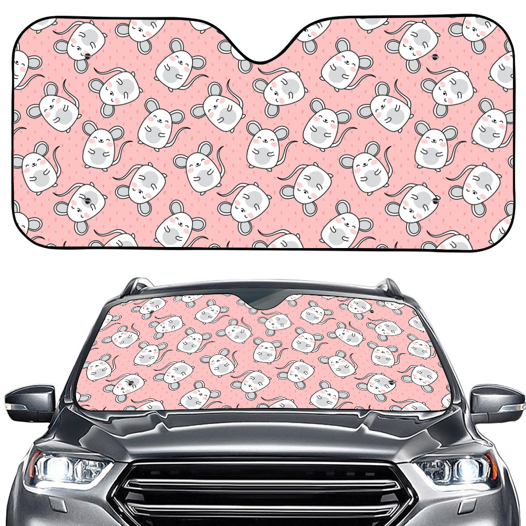 Cute Rat Pattern Print Car Windshield Sun Shade