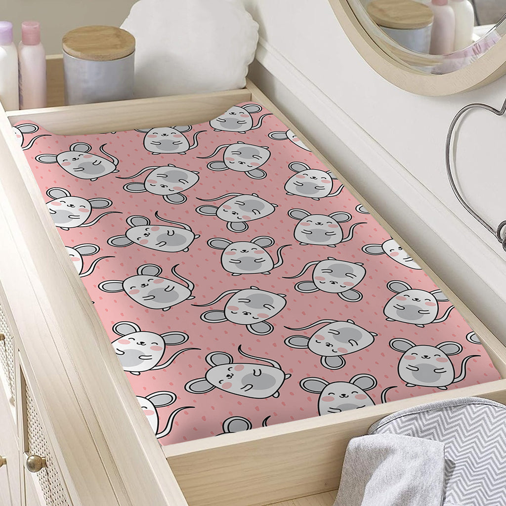 Cute Rat Pattern Print Changing Pad Cover
