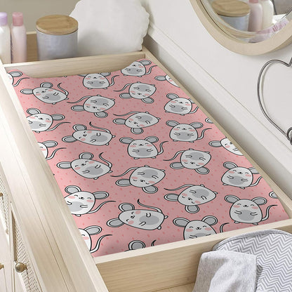 Cute Rat Pattern Print Changing Pad Cover