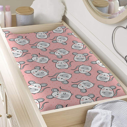 Cute Rat Pattern Print Changing Pad Cover