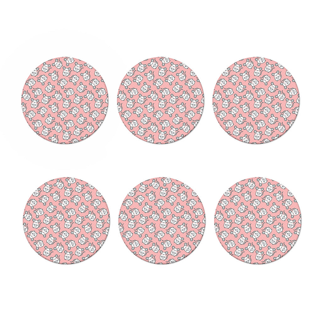 Cute Rat Pattern Print Coaster Set