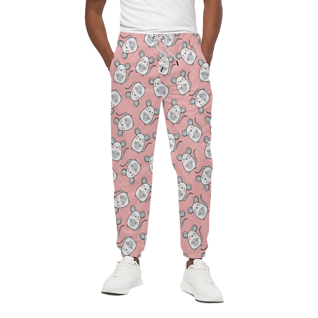 Cute Rat Pattern Print Cotton Pants