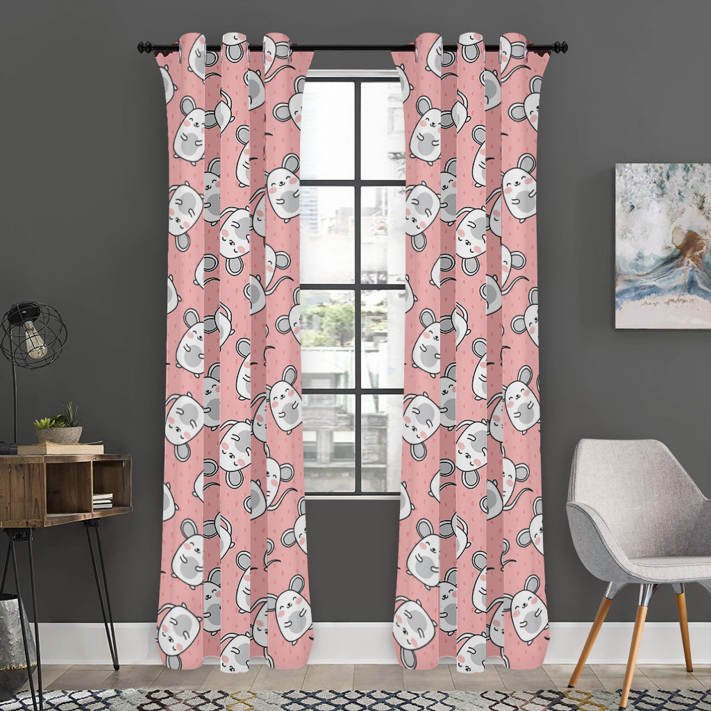 Cute Rat Pattern Print Curtain