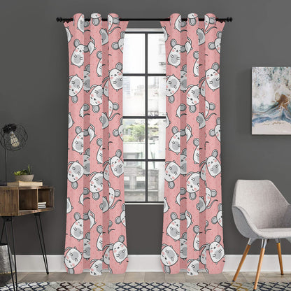 Cute Rat Pattern Print Curtain