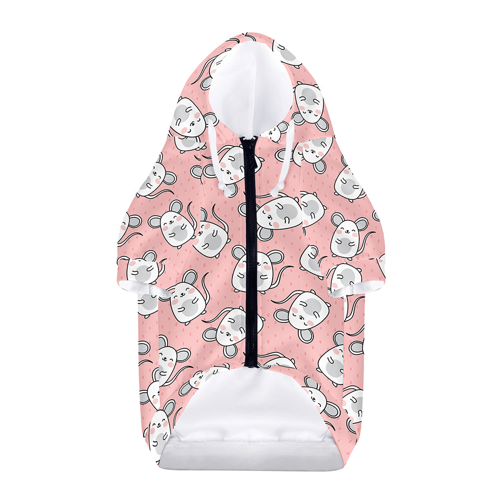 Cute Rat Pattern Print Dog Zip Up Hoodie