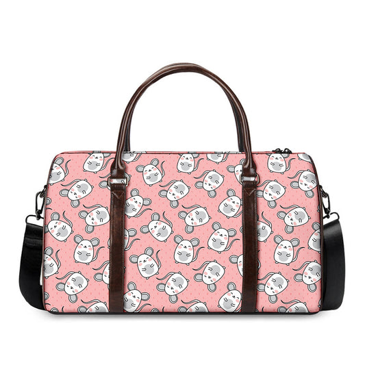 Cute Rat Pattern Print Duffle Bag
