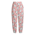 Cute Rat Pattern Print Fleece Lined Knit Pants