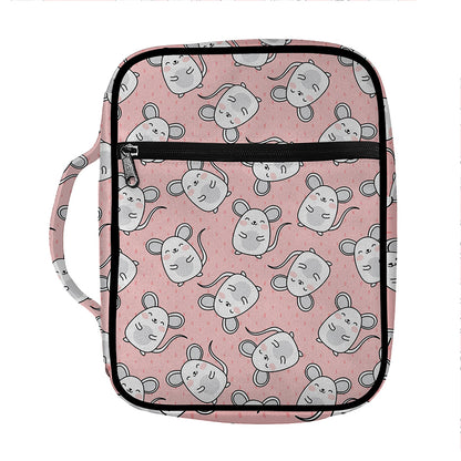 Cute Rat Pattern Print Front Pocket Bible Bag